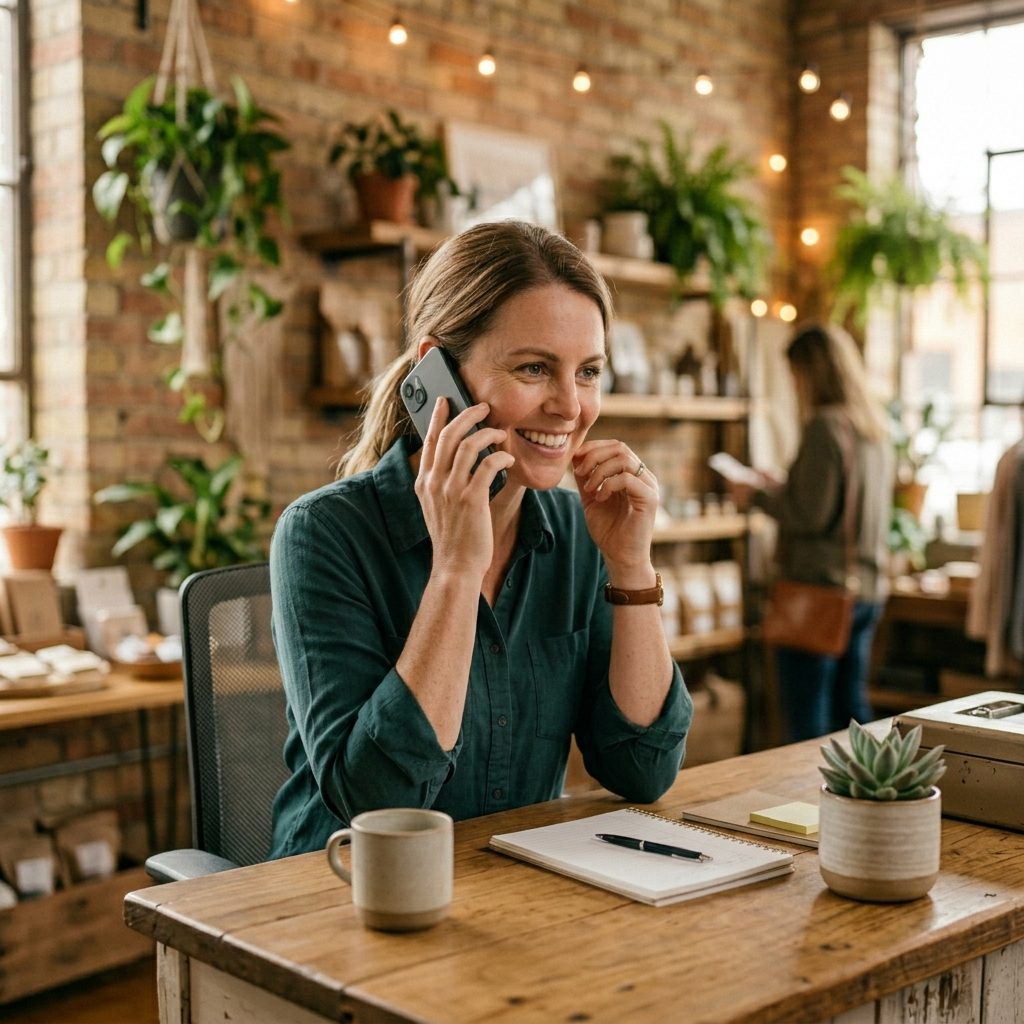 Friendly FeeSlicers representative on a phone call