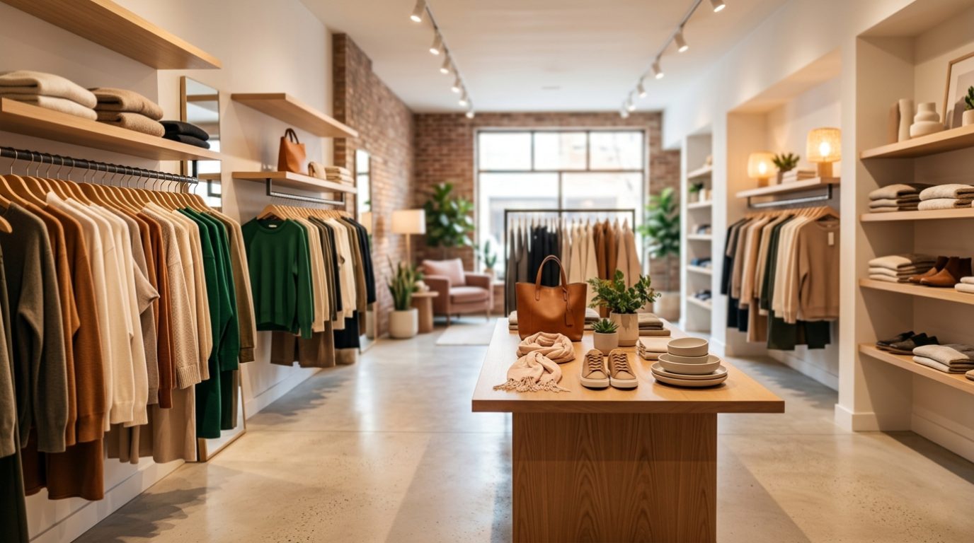Bright, well-merchandised boutique interior